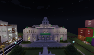 The front view of my brother's town hall!